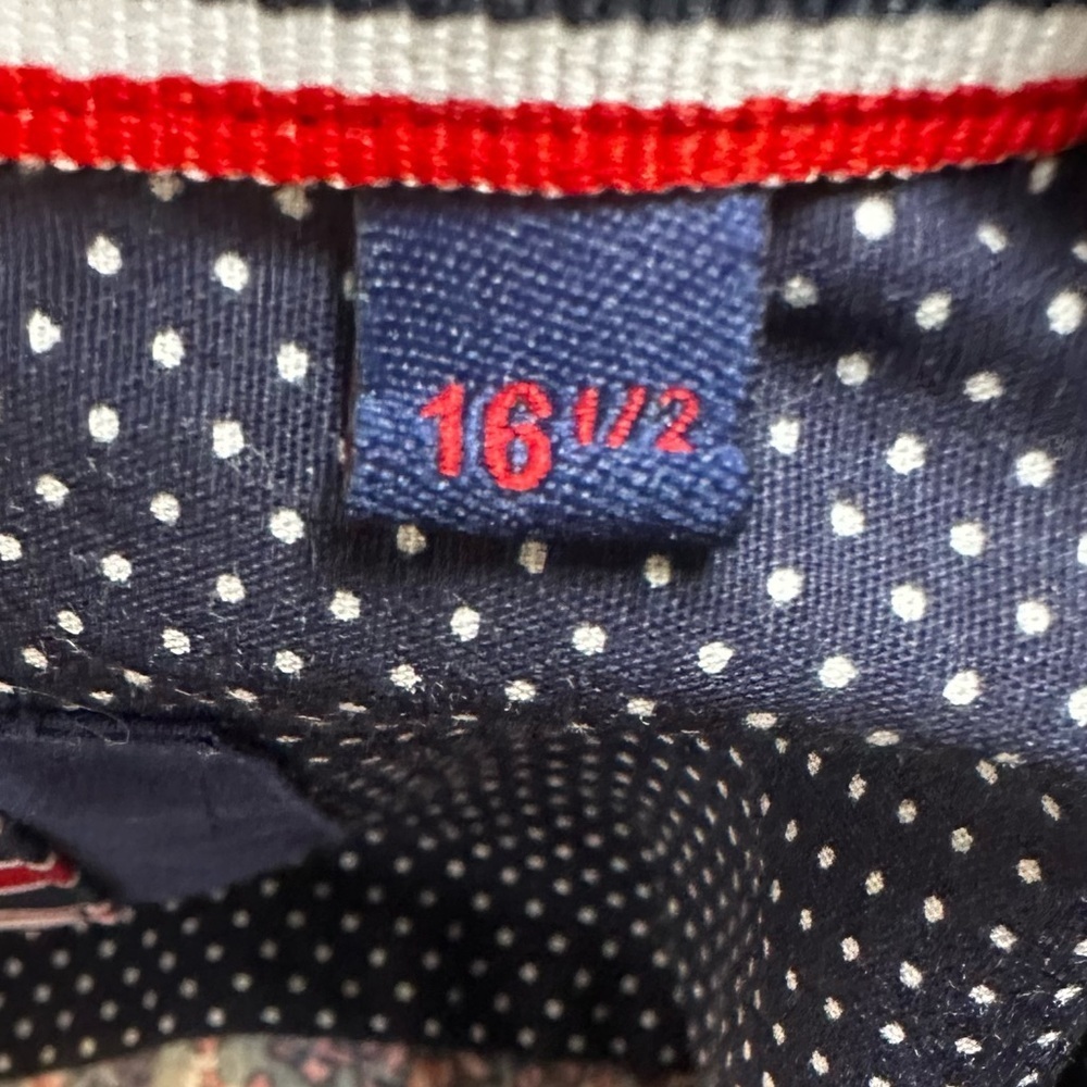 Soul of London Preppy Floral Shirt Navy 16.5 Modern Fit Button Up - Picture 7 of 10